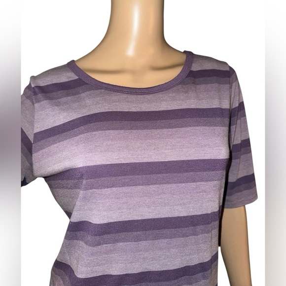 LuLaRoe Purple Striped Women's Top size large - Picture 1 of 6